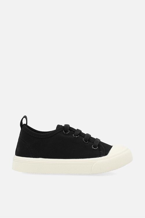 Platform lace up sneakers - black