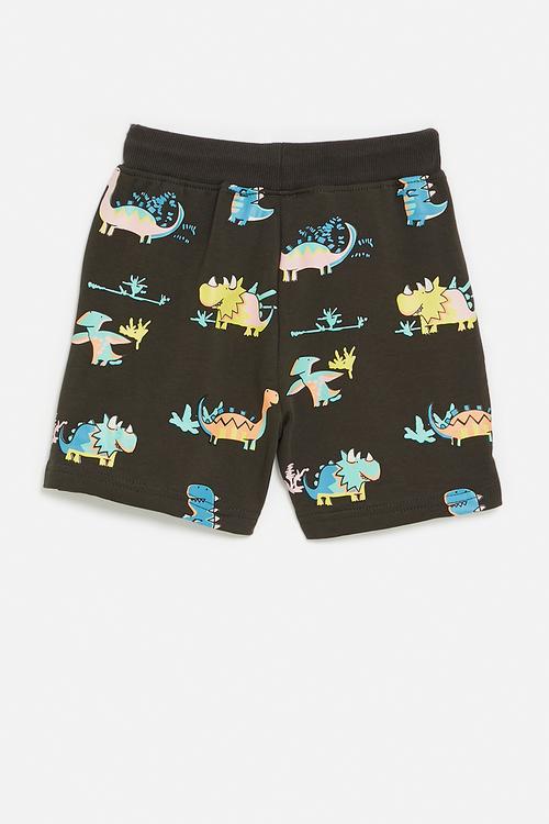 Dino all-over print shorts - black