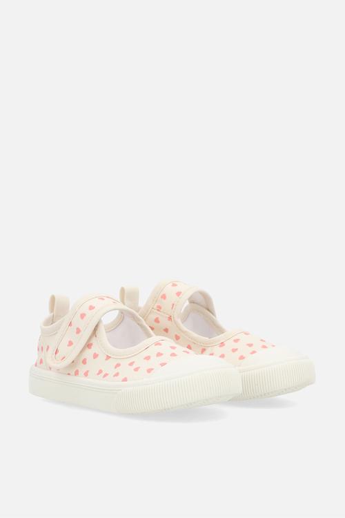 Mary jane sneakers - cream/pink/heart aop