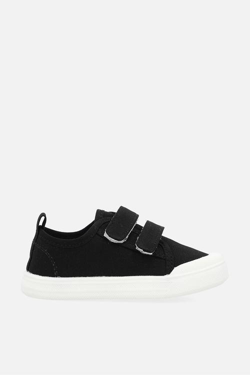 Adjustable strap fastener sneakers - black