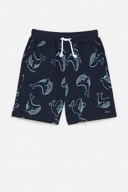 Printed shorts - black/blue