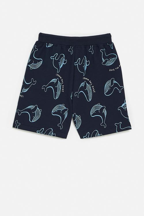 Printed shorts - black/blue