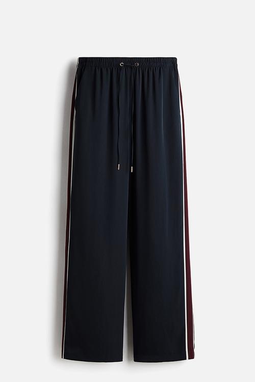 Side-striped track pants - navy blue/colour block