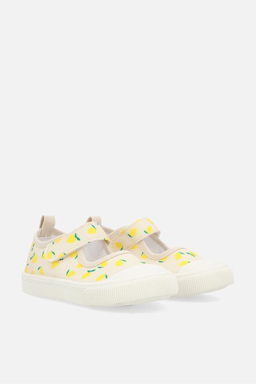 Lemon printed mary jane sneakers - white