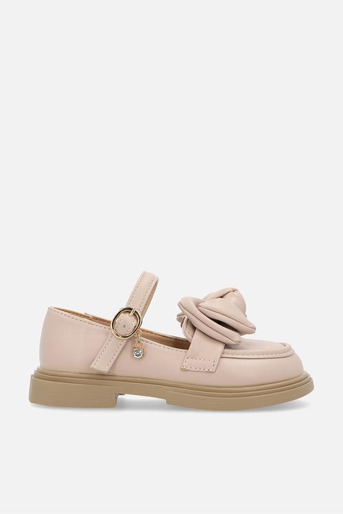 Mary jane loafer with bow - champagne pink