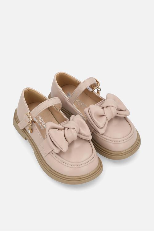Mary jane loafer with bow - champagne pink