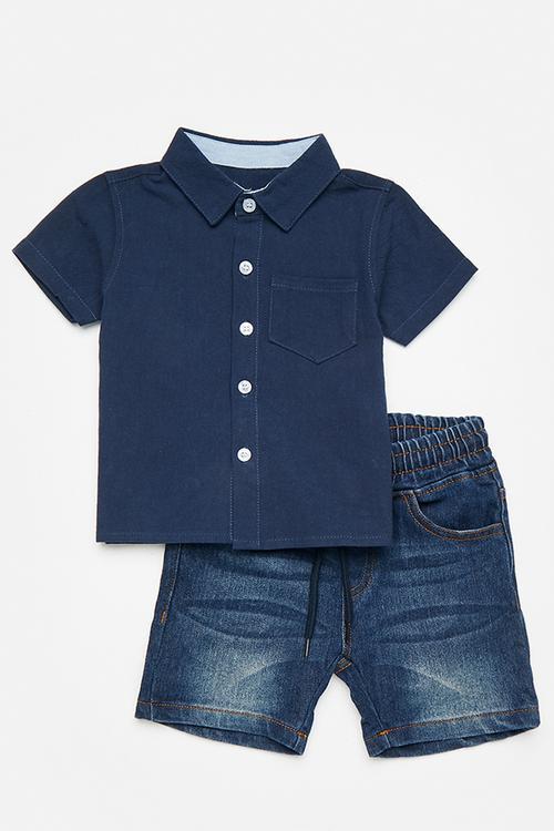 Shirt & short set - navy
