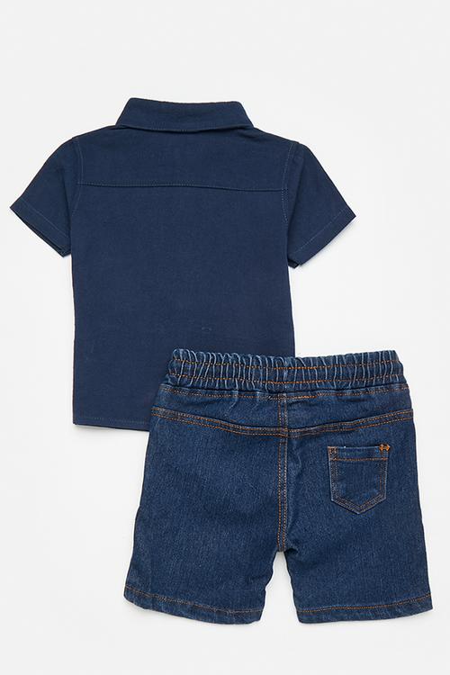 Shirt & short set - navy