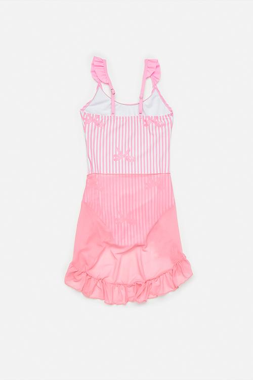 Bikini and sarong set - pink/white/stripes