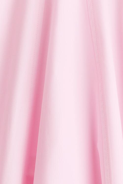 Flared cotton poplin skirt - pink