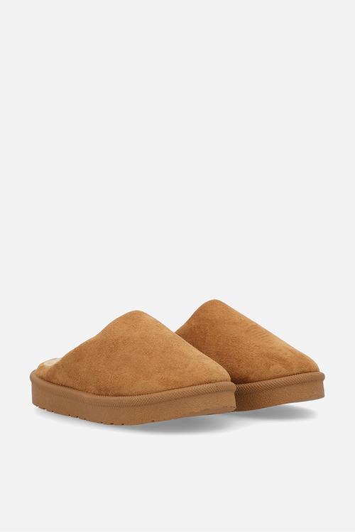 Sherpa lined slippers - tan