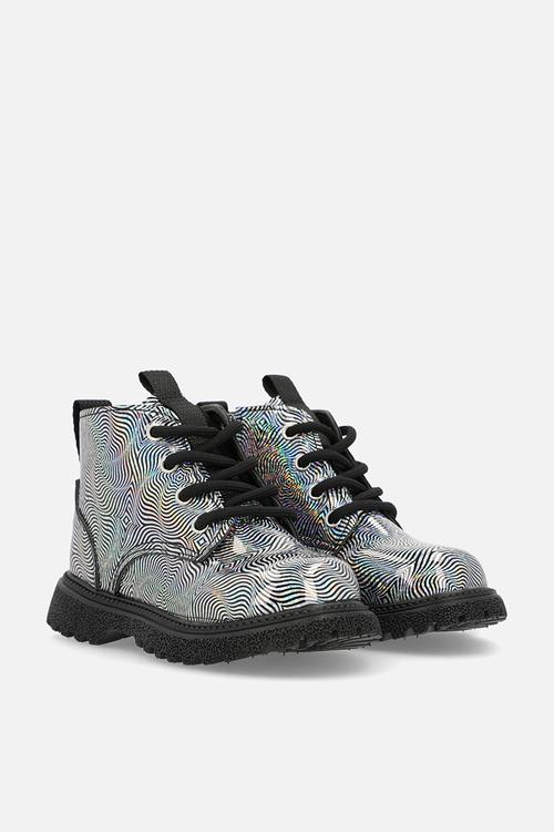Glitter boots - silver/black