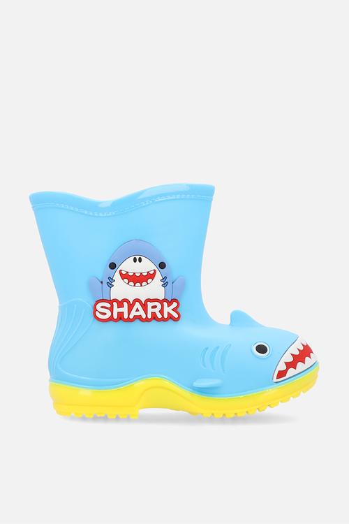 Shark rain boots - light blue/yellow