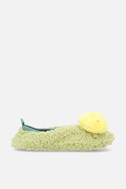 Novelty slippers - green/yellow