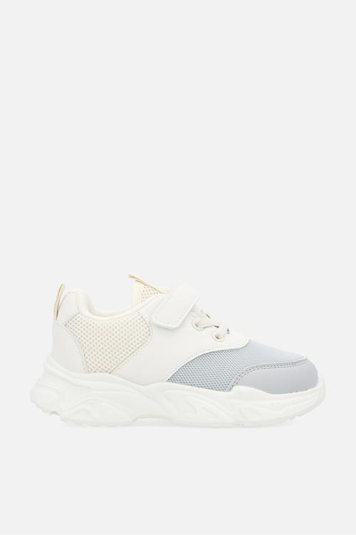Colour block lace up sneakers-blue & white