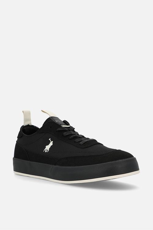 Textured court sneaker - black
