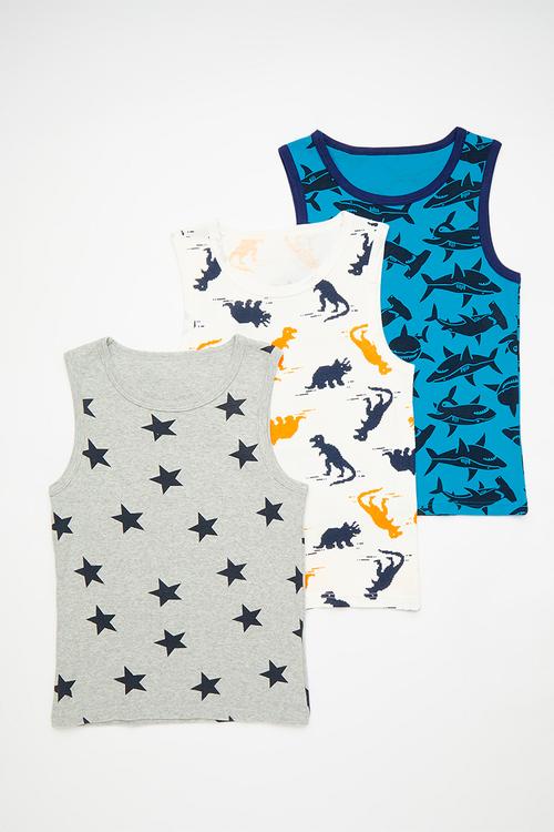 3 Pack printed vests - multi
