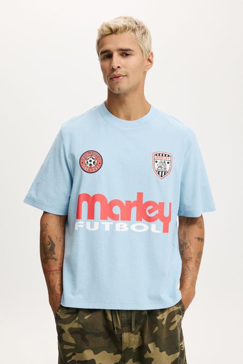 Cropped Fit Music T-shirt - Lcn Bra Pearl Blue/Bob Marley - Futbol