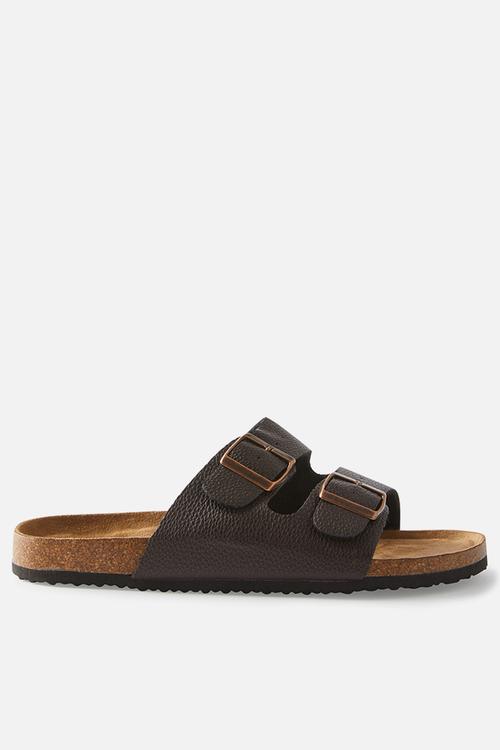 Double buckle sandal - dark chocolate