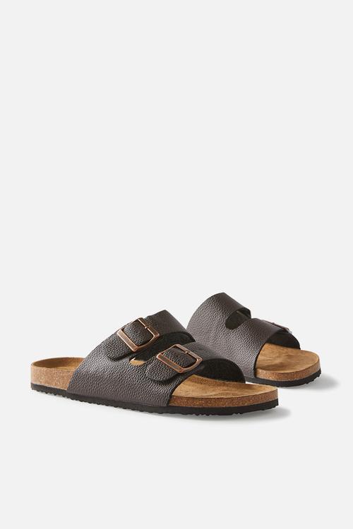 Double buckle sandal - dark chocolate