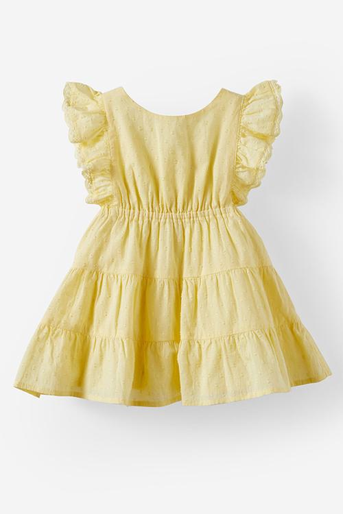 Stevie woven bow dress - baby yellow