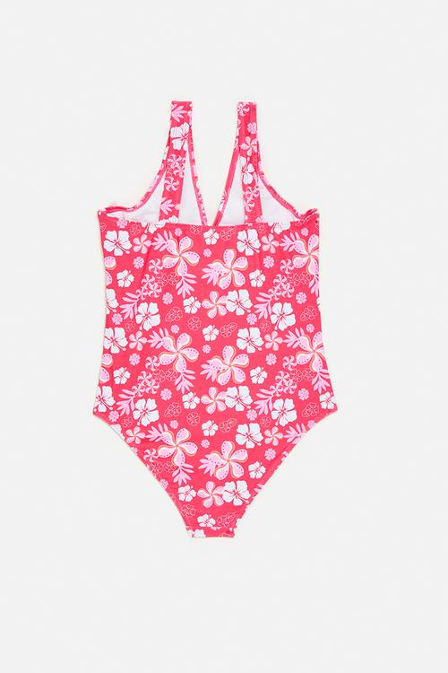 Floral swimsuit - dark pink/white