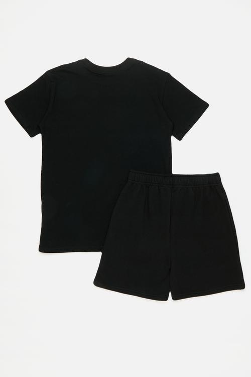 Tee & shorts set - black