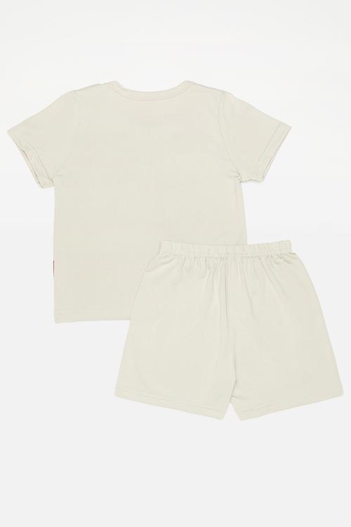 Tee & shorts pj set - ivory/tractor