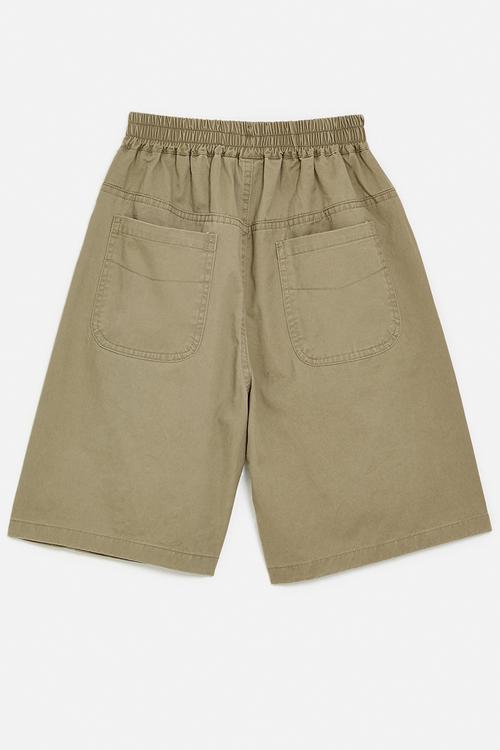 Shorts with elasticated waist - khaki green
