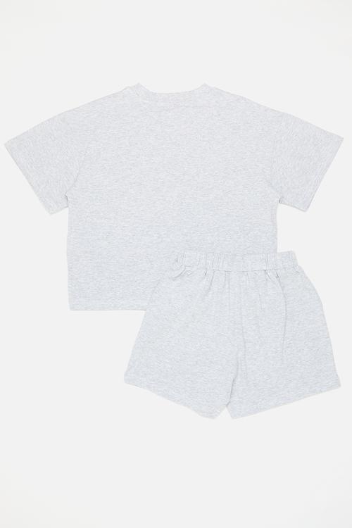 Baggy tee & shorts set - grey/new york