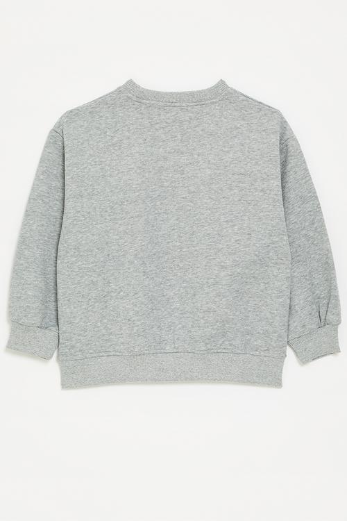 Popcorn placement and slogan sweatshirt - grey