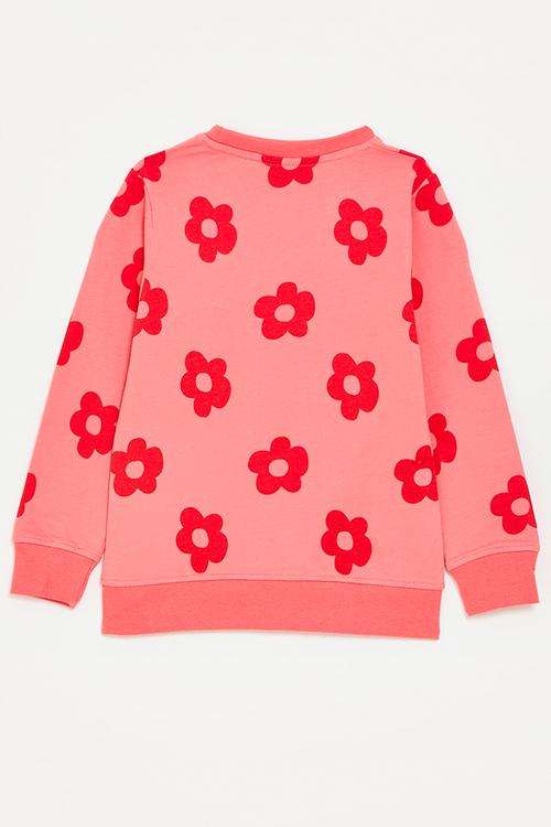 Printed sweatshirt - pink/flowers