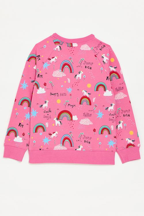 Printed sweatshirt - dark pink/rainbows