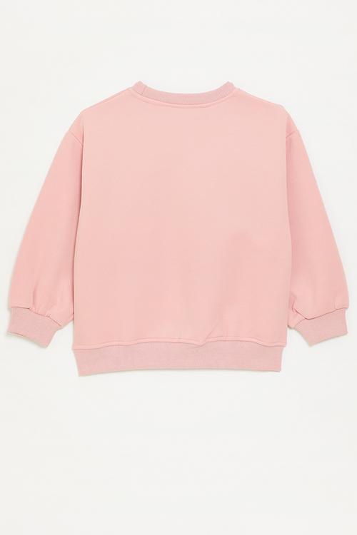  Popcorn placement and slogan sweatshirt - pink