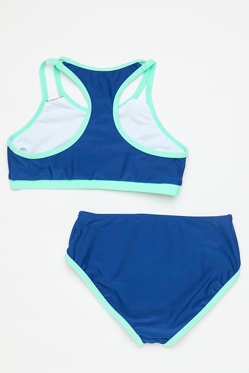 2 Piece bikini set - navy/lumo green