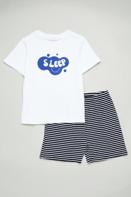 Pj set - white/stripe
