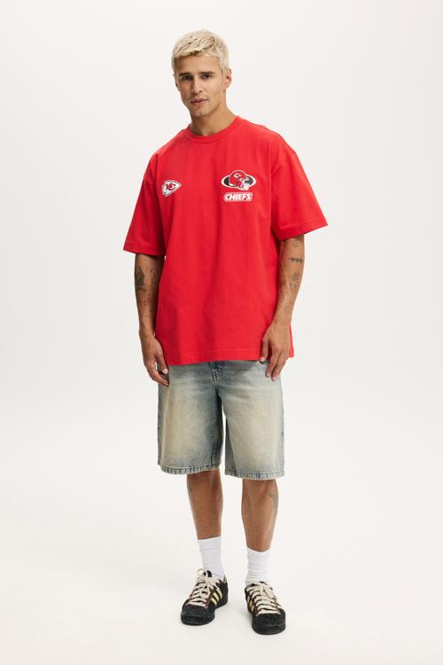 Box Fit Nfl T-shirt - Lcn Nfl Poppy Red - Kansas City Chiefs - Oval