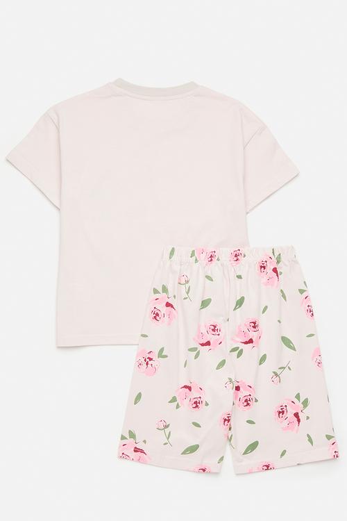 Floral tee & short set - pink
