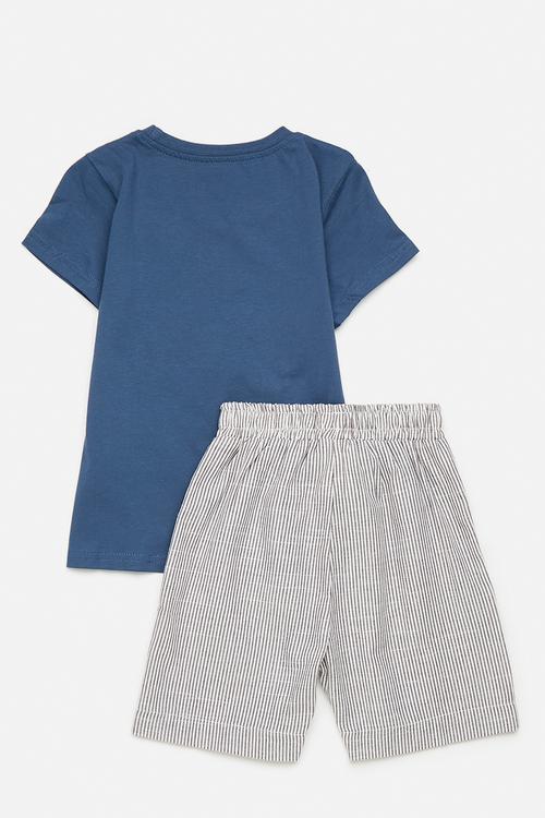 Tee & short - navy blue & grey