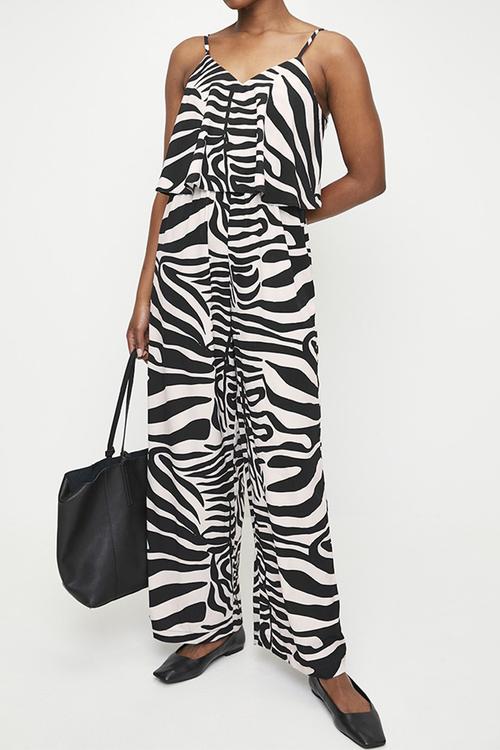 Overlay Cami Jumpsuit - Graded Zebra