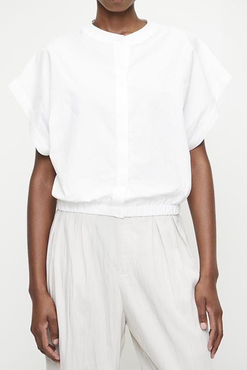 Grown on short sleeve notch neck shirt - white