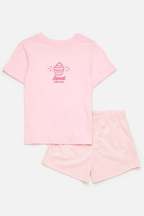 Pj set - pink/aop