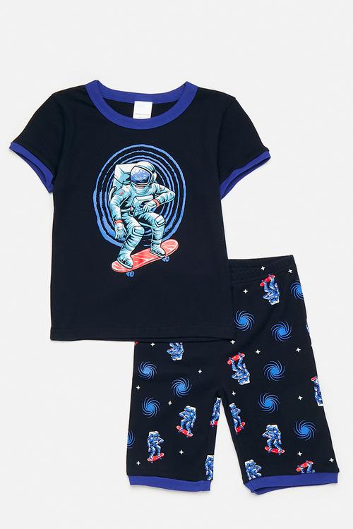 Tee & shirts pj set - black/blue/astronaut