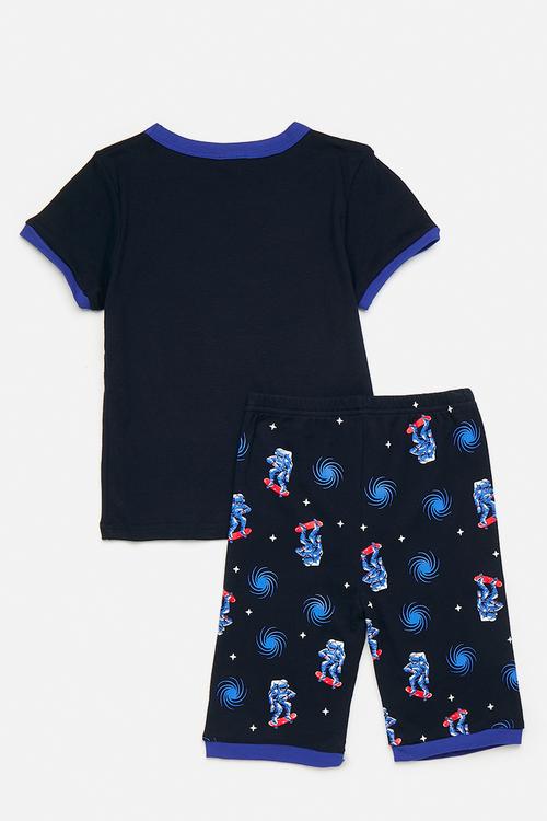 Tee & shirts pj set - black/blue/astronaut