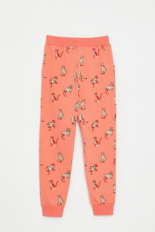 Printed jogger - orange cheetah cub