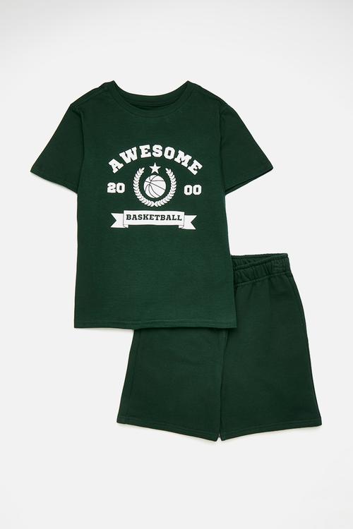 Tee & shorts set - green