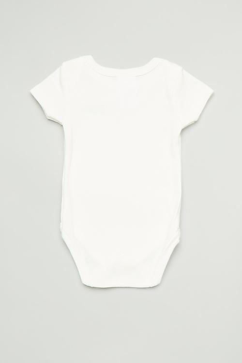 Ocean wave embroidered romper - white