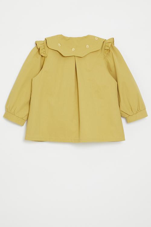 Peterpan collar blouse - straw yellow