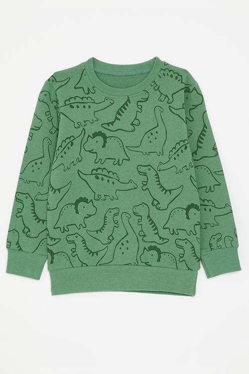 Printed sweatshirt - green/dino