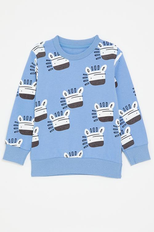 Printed sweatshirt - blue/zebra